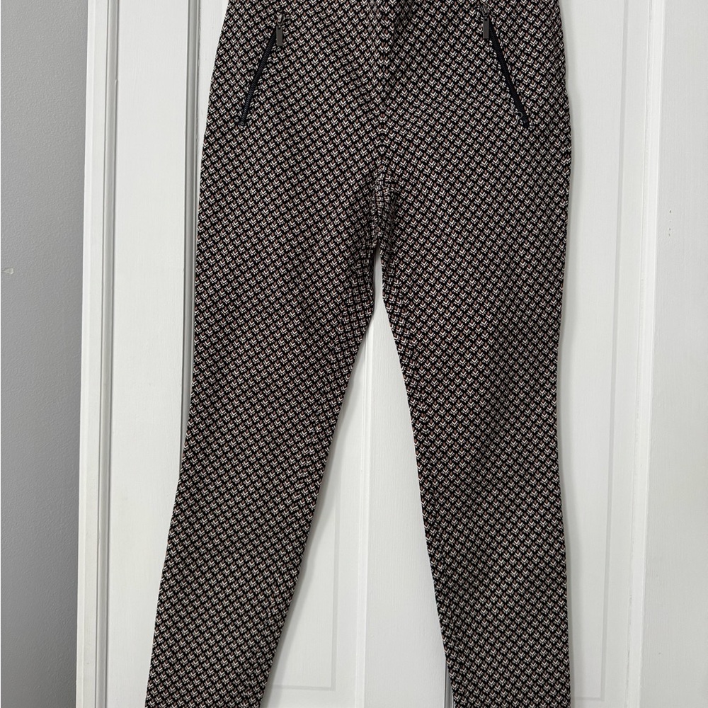 Patterned Black and White Women's Pants